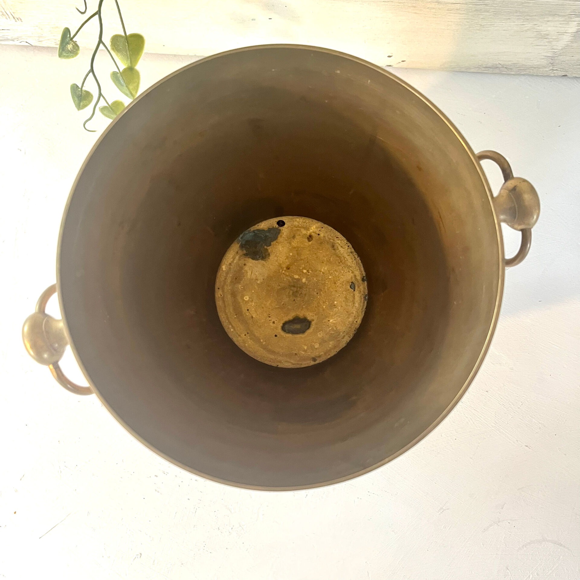 French vintage cloisonne champagne bucket with grape and vine design