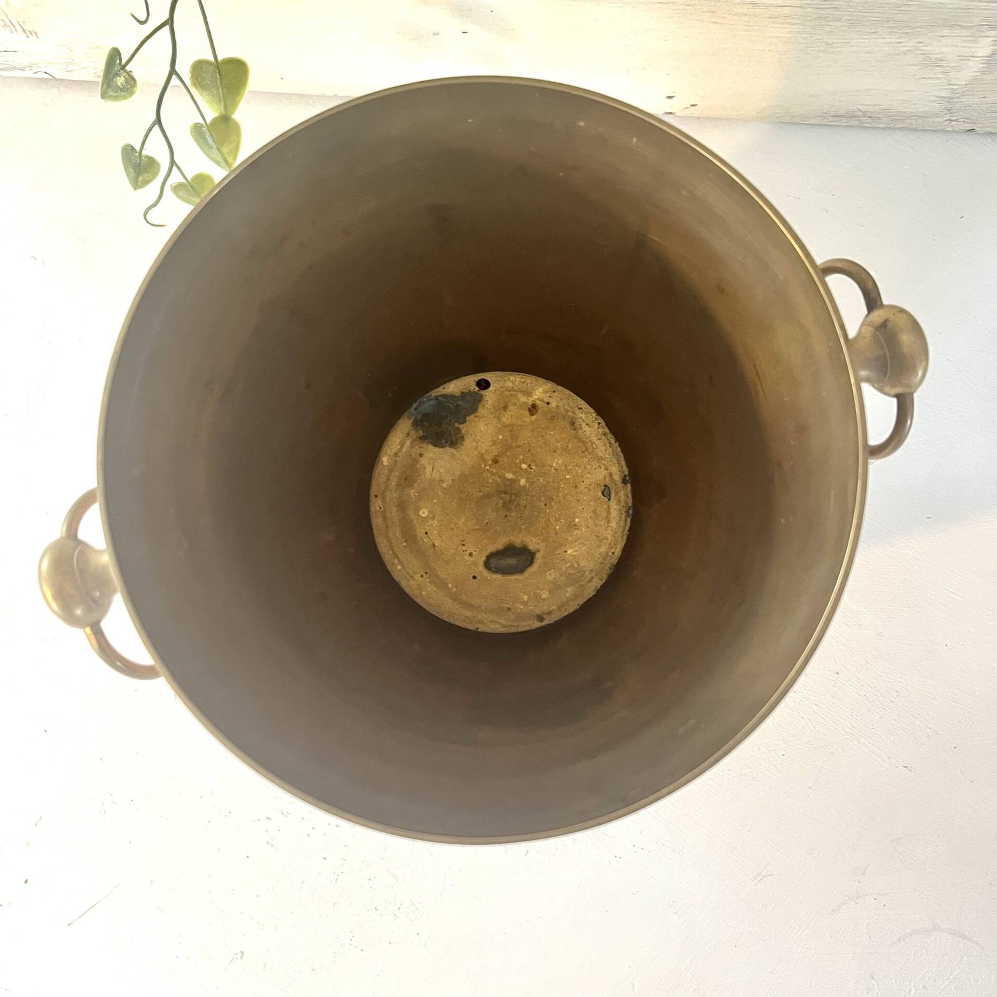 French vintage cloisonne champagne bucket with grape and vine design