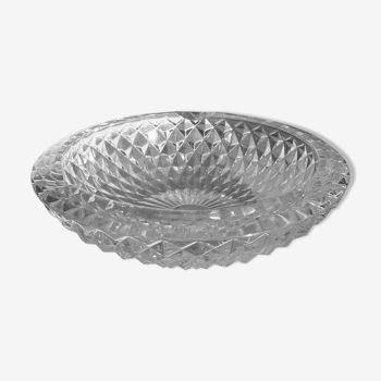 Chiseled glass ashtray