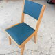 Lot de 6 chaises en skaï vert  1960