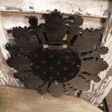 Convex mirror leaves and black flowers golden reflection 20 cm