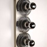 Series of 3 spring wall lights by Philippe Rogier for Oxar, France, 1970s