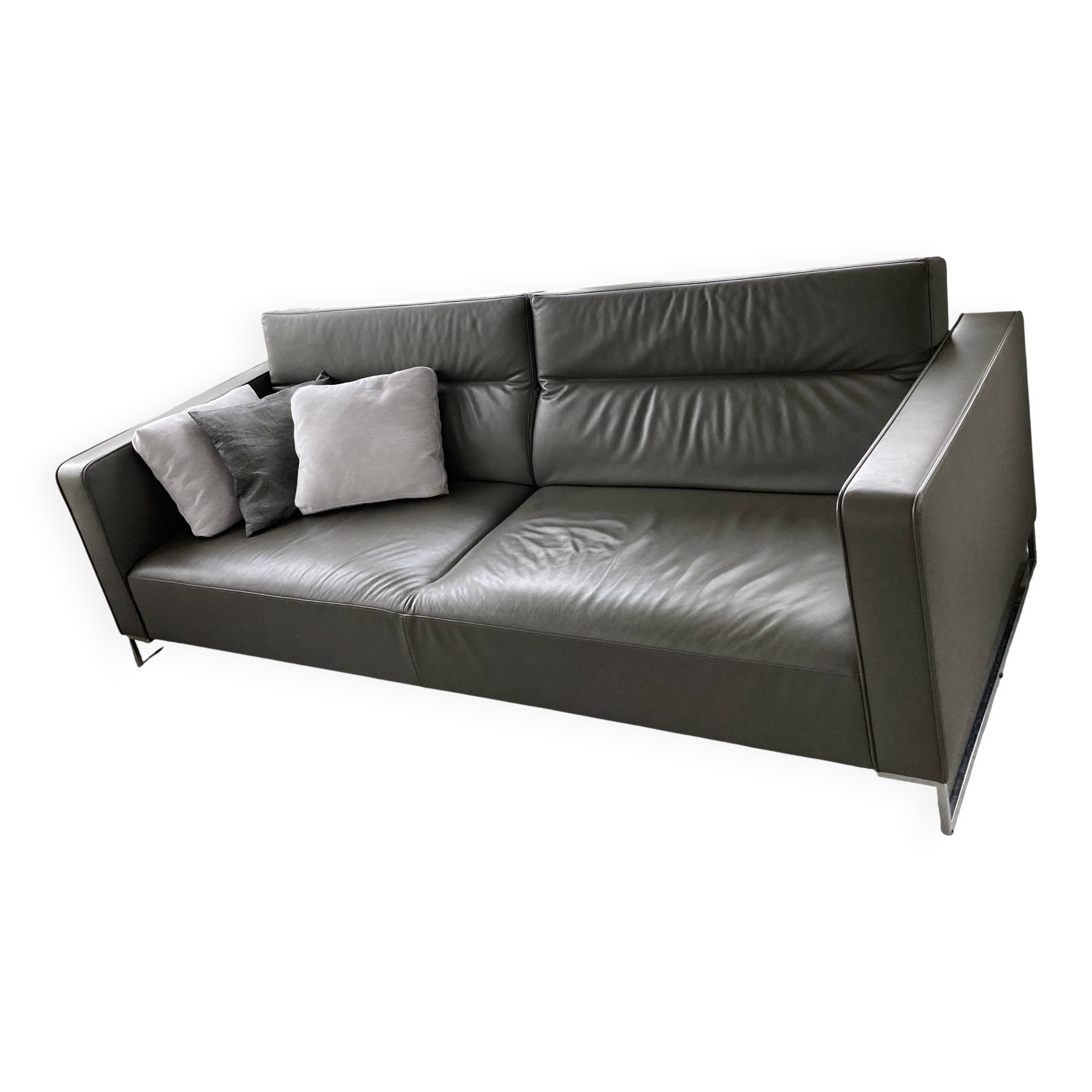 Urban Canapé – Didier Gomez for Ligne Roset – Anthracite grey leather