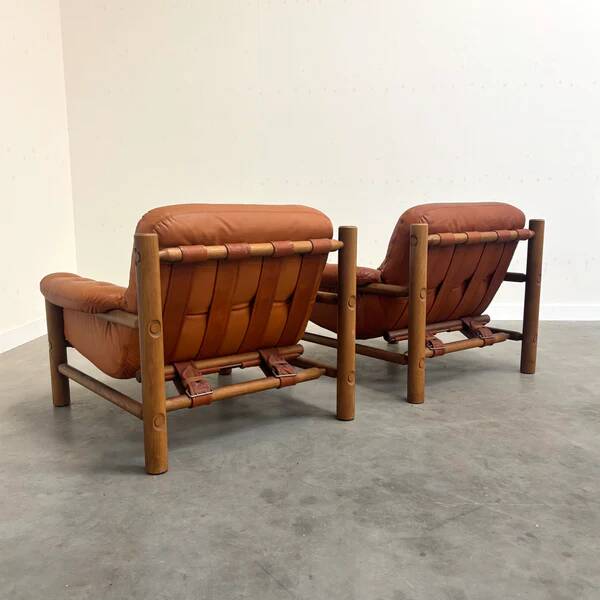 Vintage brutalist, Brazilian style lounge chairs, 1960s