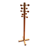 Old Scandinavian sculptural coat rack solid pine Sputnik
