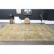 1970s Vintage Persian Handmade Wool Cotton Yellow Area Rug 283x386