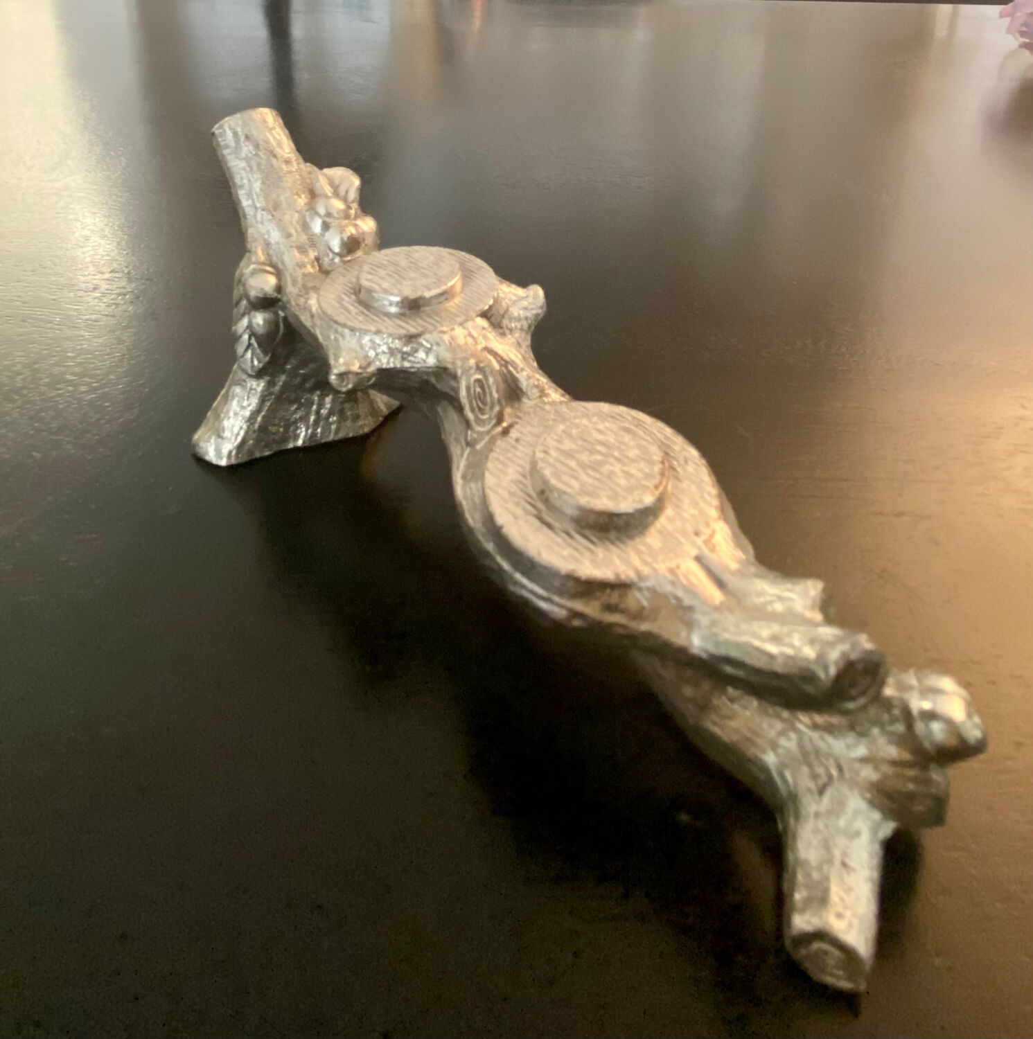 Duo of salt shaker and pepper owl shape in metal