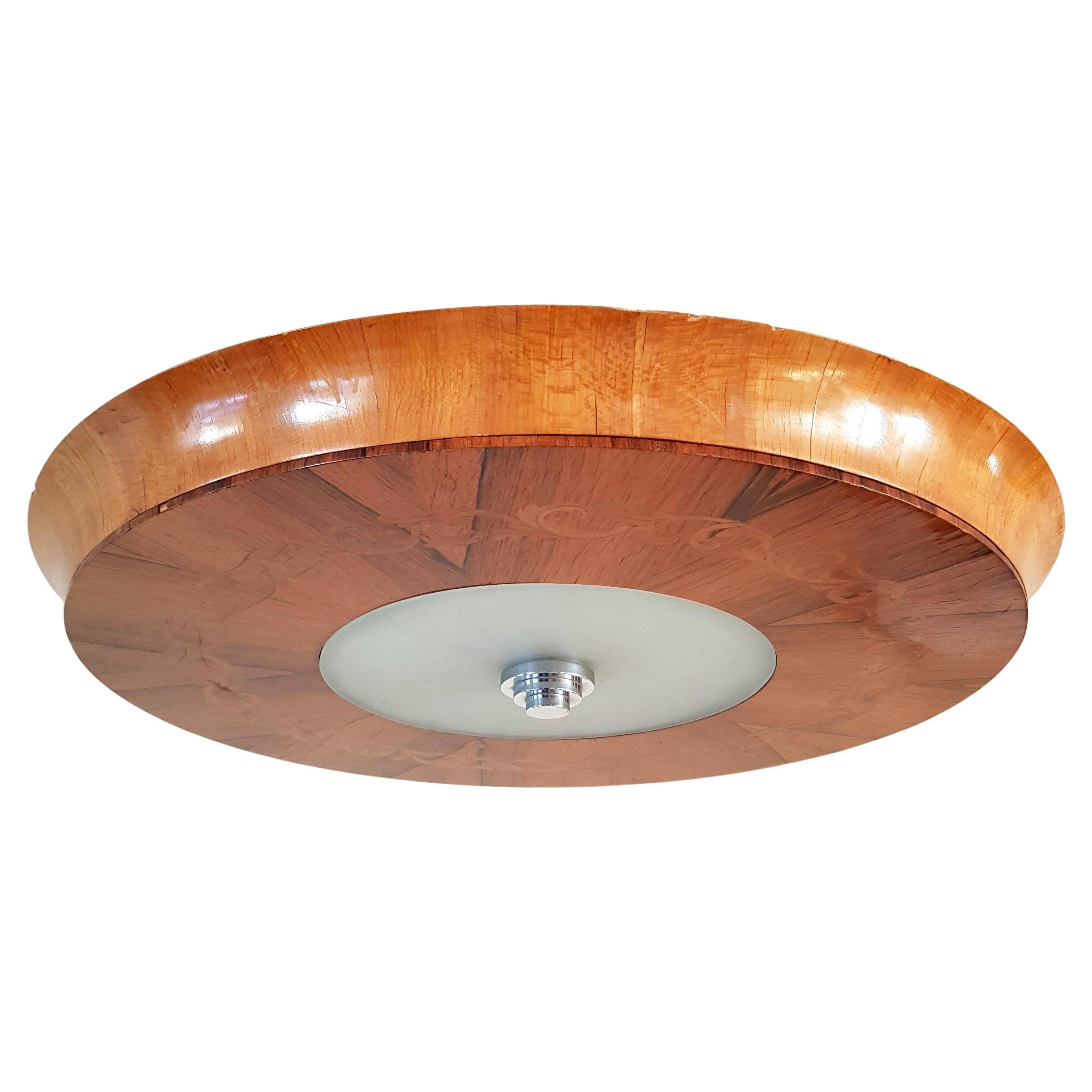 Large recessed lamp with complex floral inlay, Swedish Grace