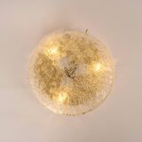 Plafonnier en verre de Murano Hillebrand en laiton, Allemagne, années 1970