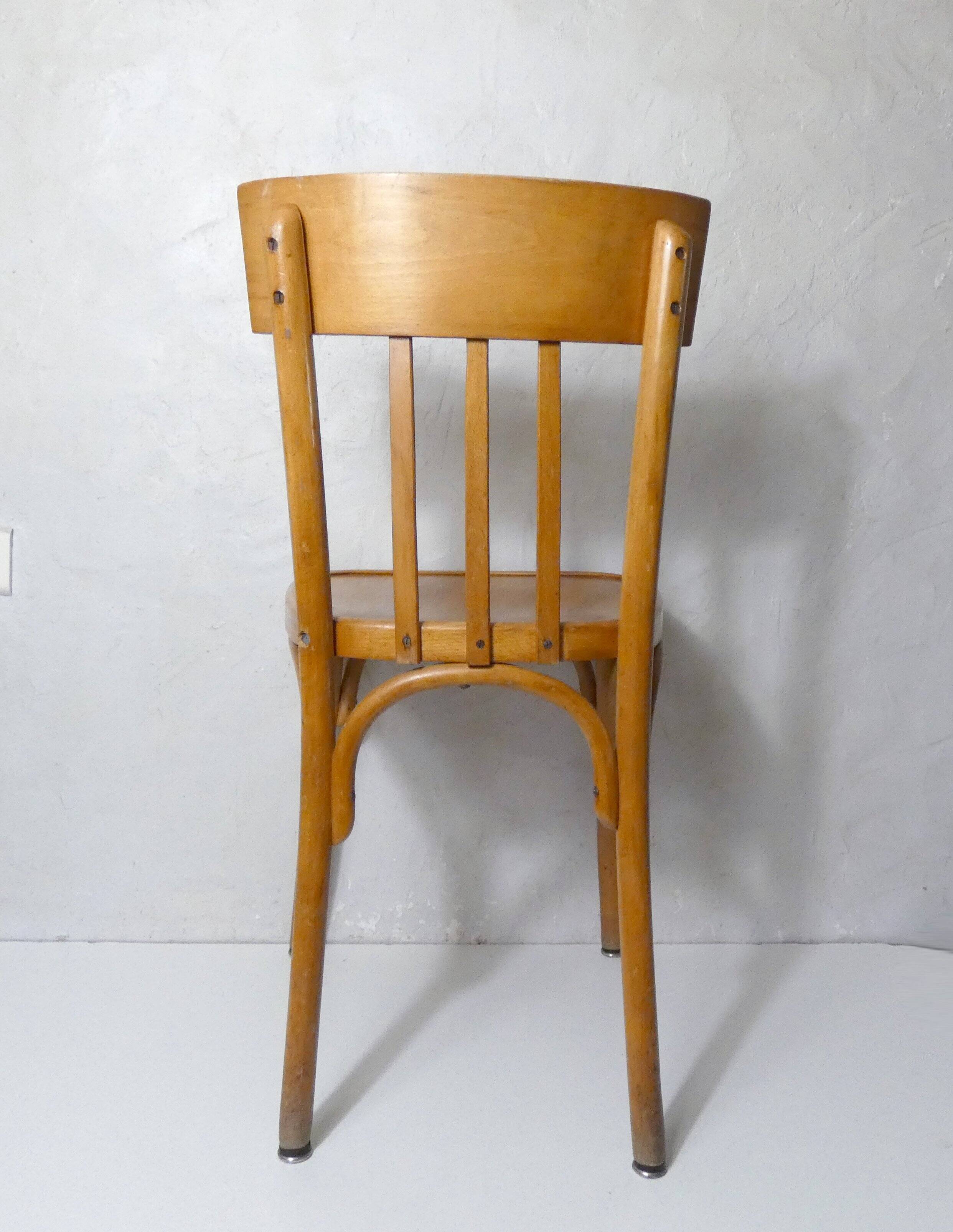 Ancienne chaise bistrot Baumann en bois courbé