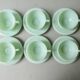 Lot of 6 cups and under Cups Art Deco in mint green opaline