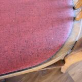 Baumann chair stamped in red skai