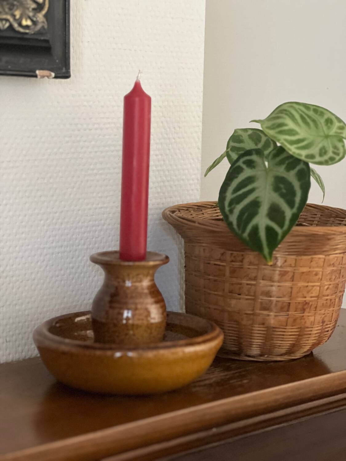 Vintage signed candle holder