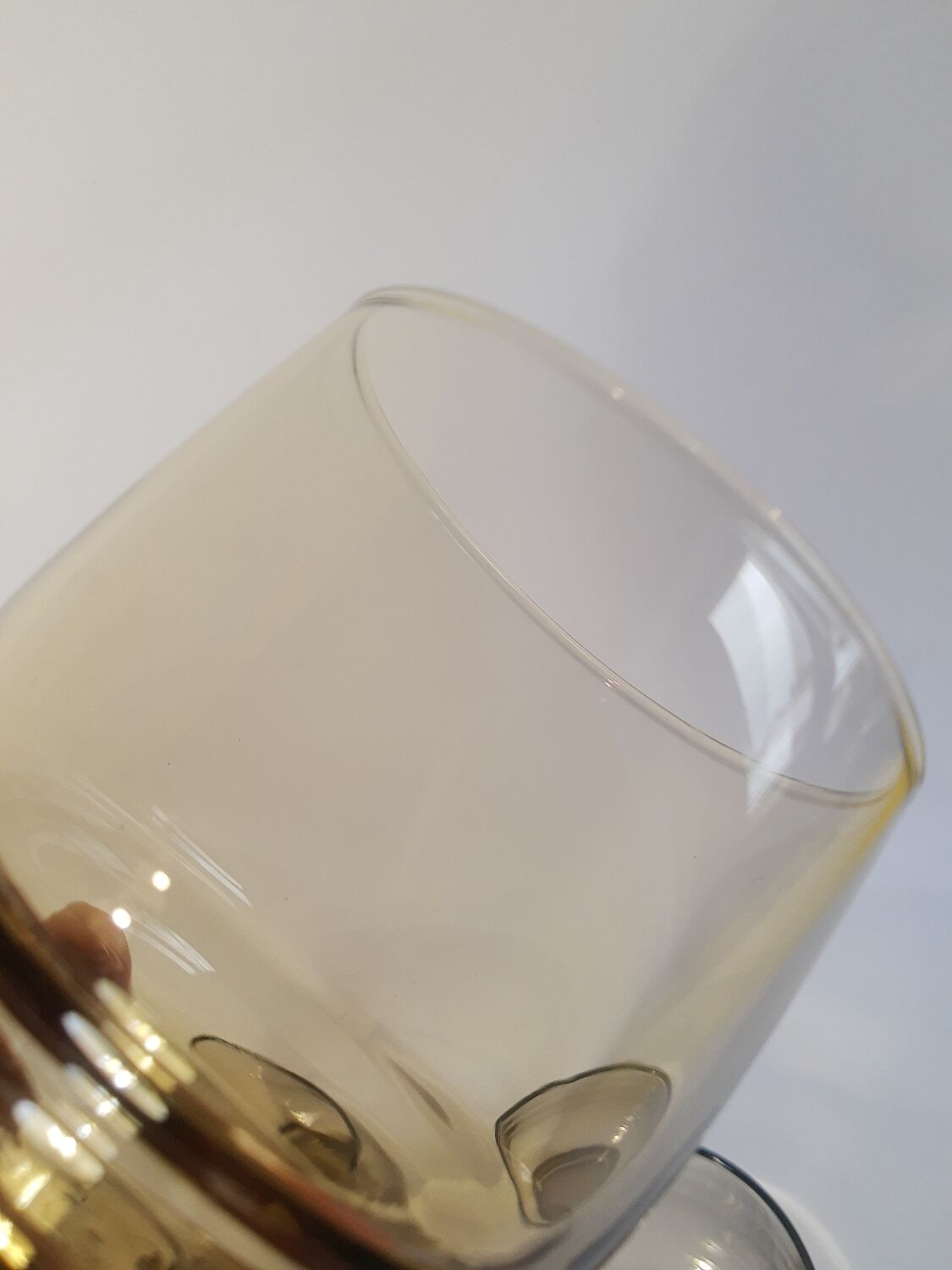 Set of 6 vintage 70s smoked glass water glasses