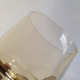 Set of 6 vintage 70s smoked glass water glasses