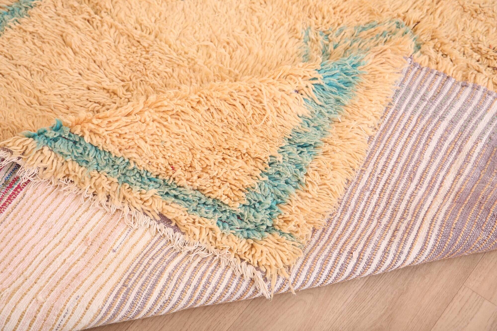 Peach Vintage Moroccan Rug 144 x 270 cm, Berber Wool Rug, Handmade Boho Rug