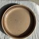 Lot de 4 assiettes à dessert en grès beige liseré brun Sarreguemines grès