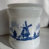 Pot à tabac opalin en verre de lait hollandais / Cave à cigares, Willem II Sigarenfabrieken Valkenswaard Holland