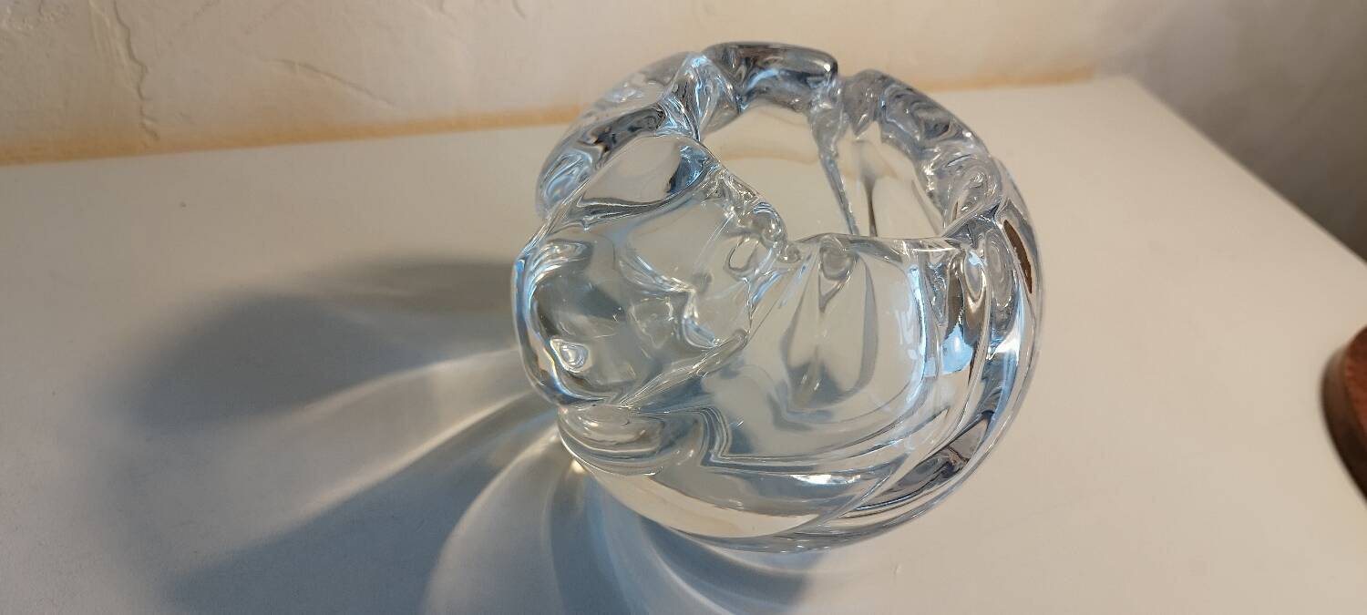 1950s crystal ball vase