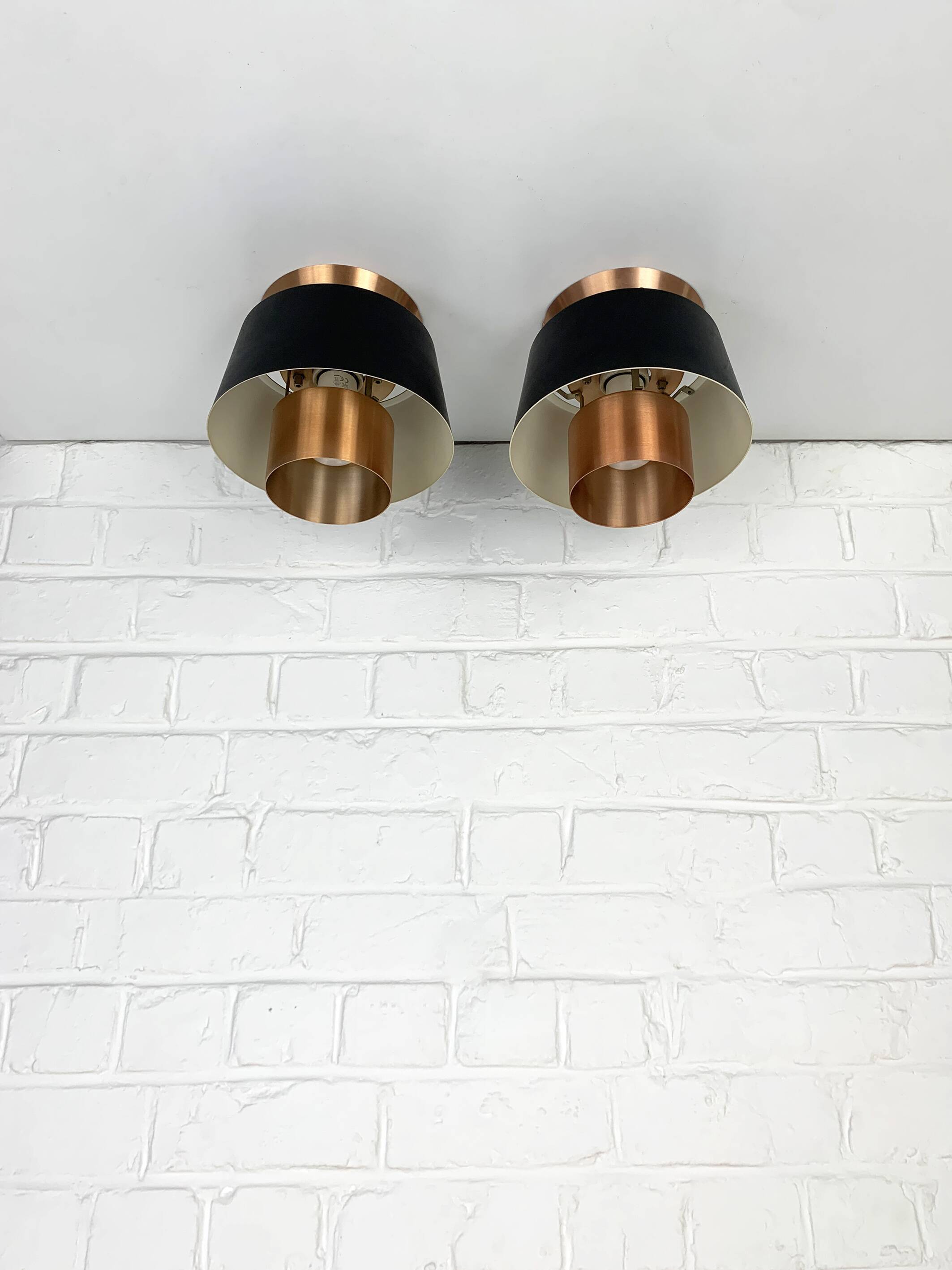 Pair of Tivoli Jørn Utzon ceiling lights for Nordisk Solar Denmark, 1950-60s