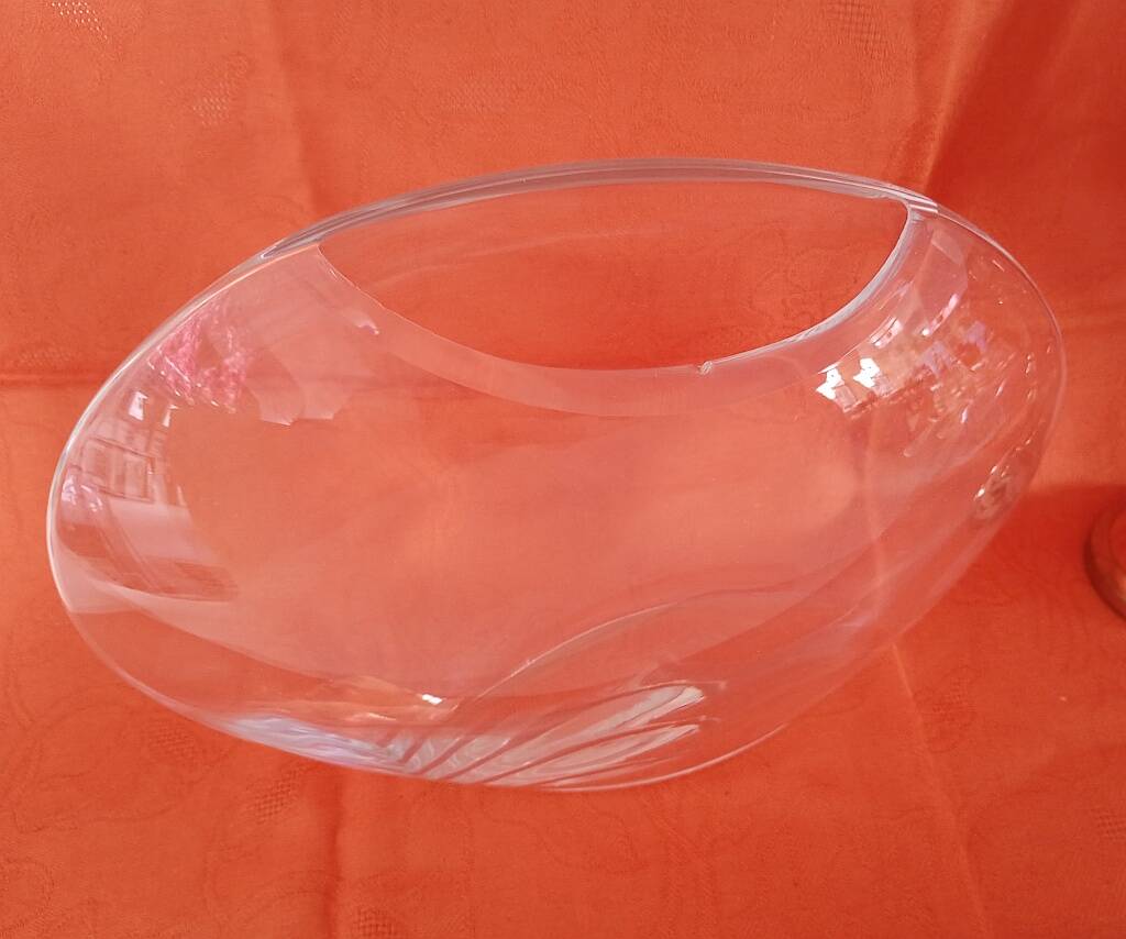 Large Mid-Century Modern "Aava" Glass Vase by Markku Salo for Iittala