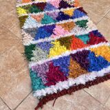 vintage boucherouite rug; berber boucherouite rug 120 cm x60 cm