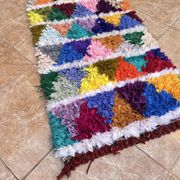 vintage boucherouite rug; berber boucherouite rug 120 cm x60 cm
