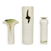 Piet Knepper 3 vases d'atelier en céramique par Mobach, Pays-Bas, années 1970