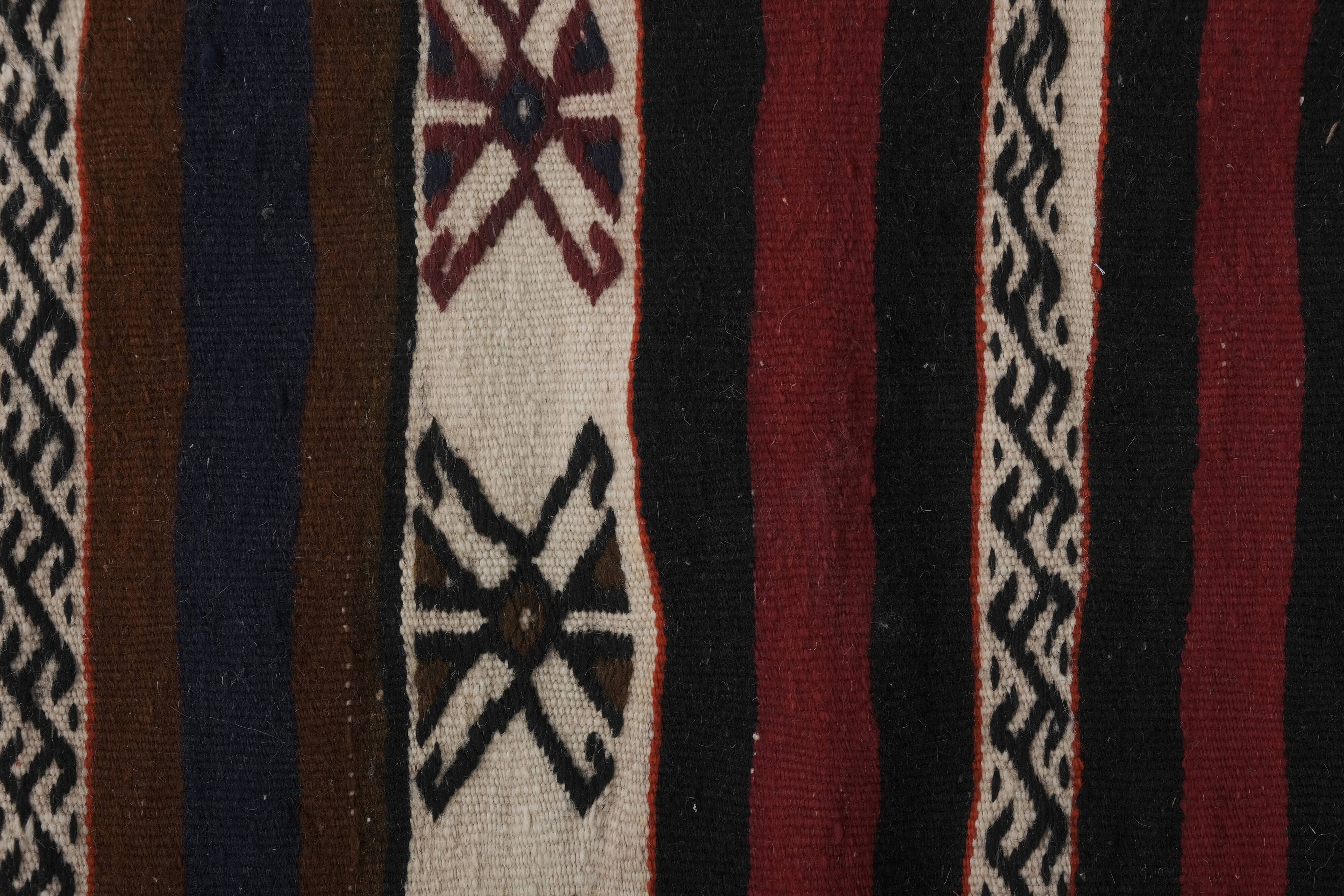 Early 20th Century Gabbeh Stair Kilim Runner with Horizontal Stripe