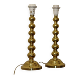 Paire de lampes suédoises en laiton du milieu du siècle