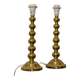 Pair of Swedish brass lamps from the mid-century.