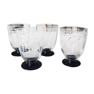 4 antique glasses