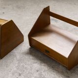 2x wall mounted mid century night stands