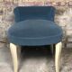 1930 blue velvet hairdresser chair and curved wooden feet
