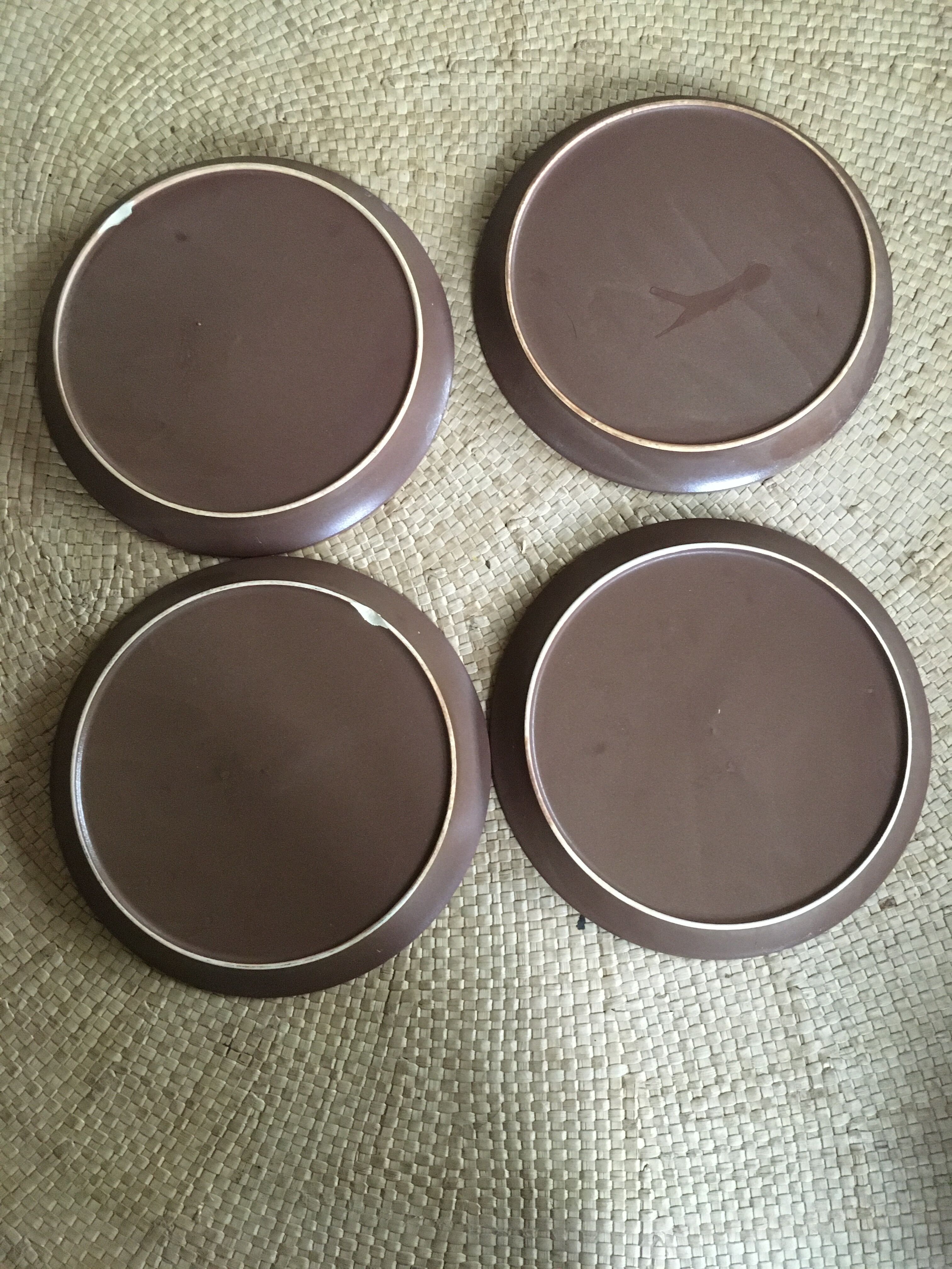 Series of 4 flat sandstone plates