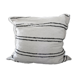 Handmade pouf cover - Size L - Handwoven from recycled cotton