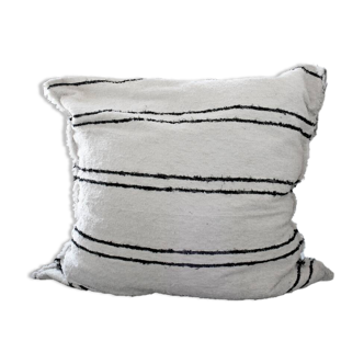 Handmade pouf cover - Size L - Handwoven from recycled cotton