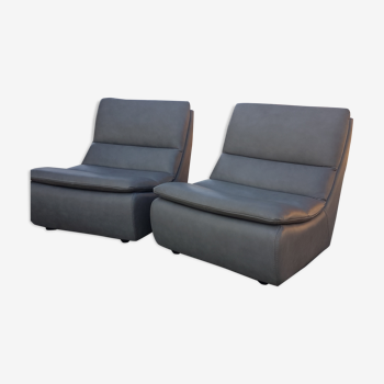 Leather easy chairs
