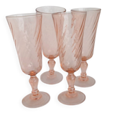 Pink glass flutes Rosaline