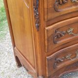 Commode 3 tiroirs noyer et laiton