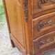 Chest of drawers 3 drawers walnut and brass