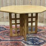 1970s English oak dining table with 2 extensions