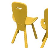 Chaises brutaliste ocre jaune 1960