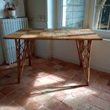 Vintage rattan dining table