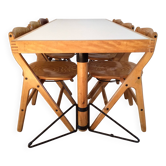 Marc Held Design 1980s stripped dining table and 6 chairs set