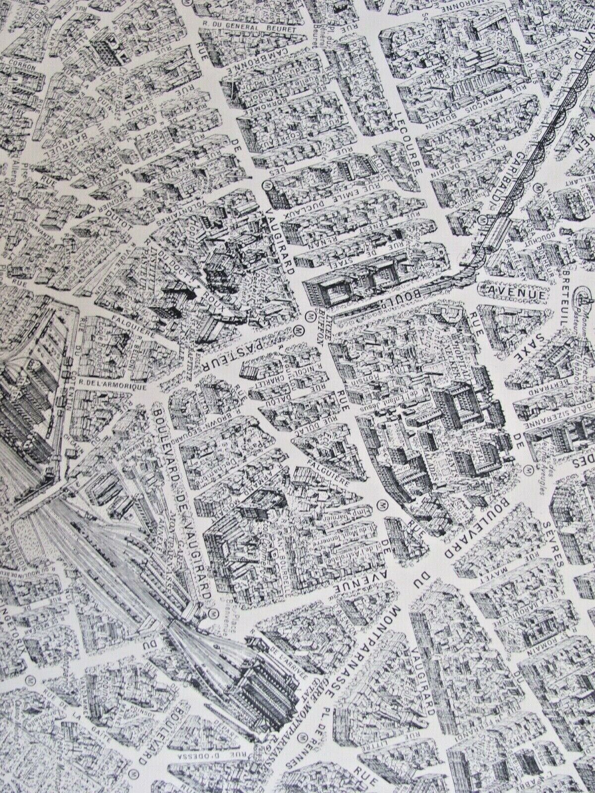 Plan Paris to Bird's Flight by Peltier: Issy les M. Les Invalides Le Champ de Mars, Montparnasse