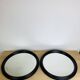 Paire de miroirs vintage ronds et noirs