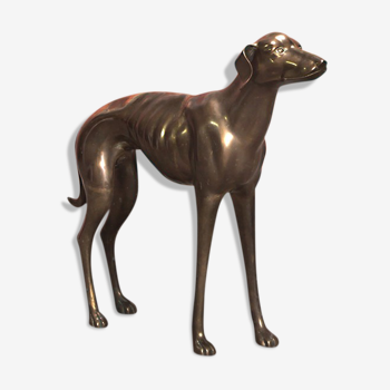 Mid Century Hollywood Regency Brass Whippet, 70s