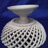Pair of cut-on-foot in white braided earthenware