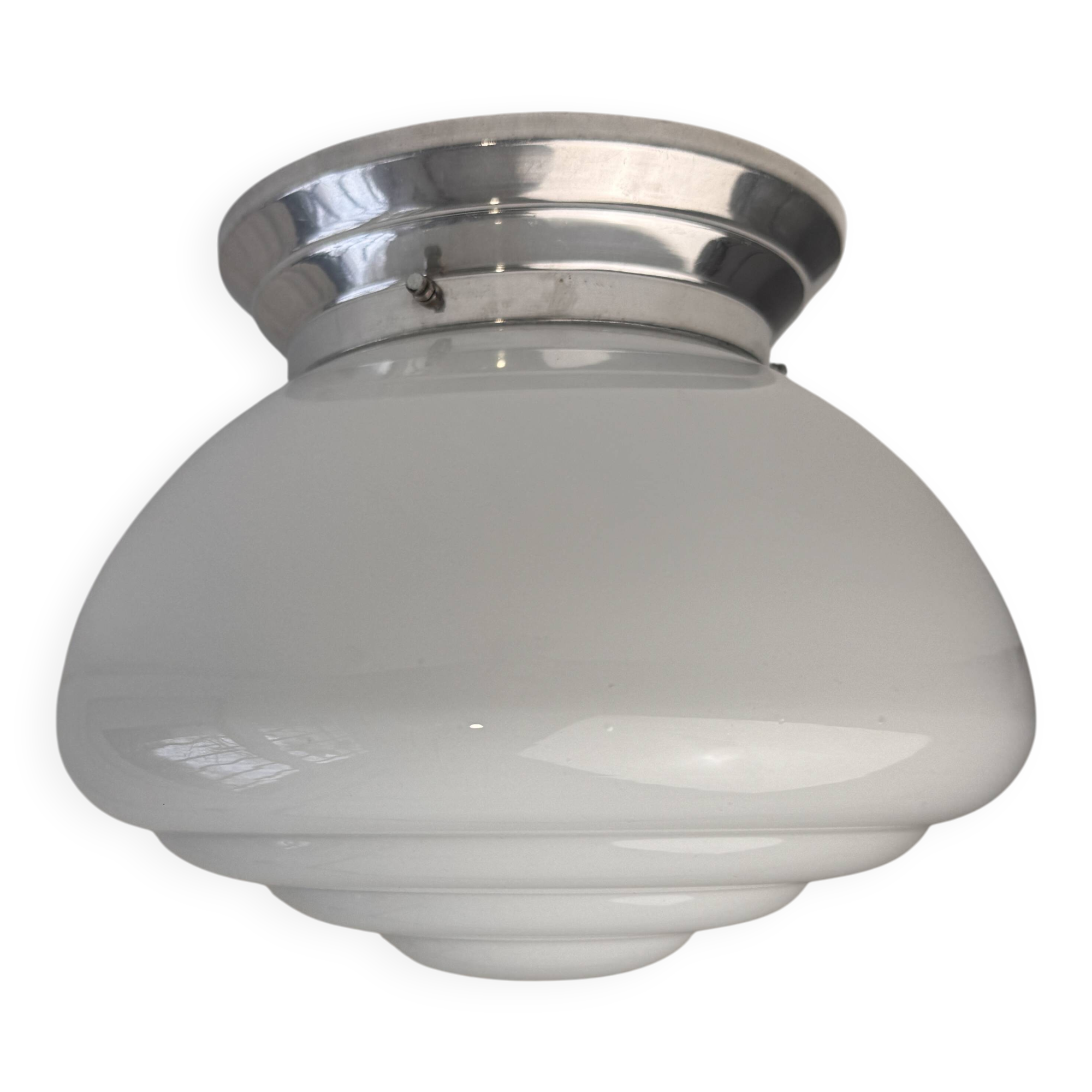 Antique applique or ceiling light in opaline art deco
